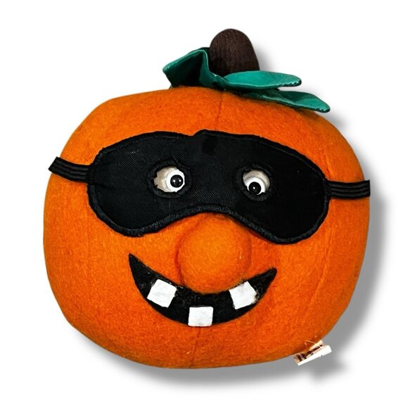 Vintage 1988 Pumpkin Patch Pete Felt Masked 5" Halloween Plush Gibson Greetings - Picture 1 of 7